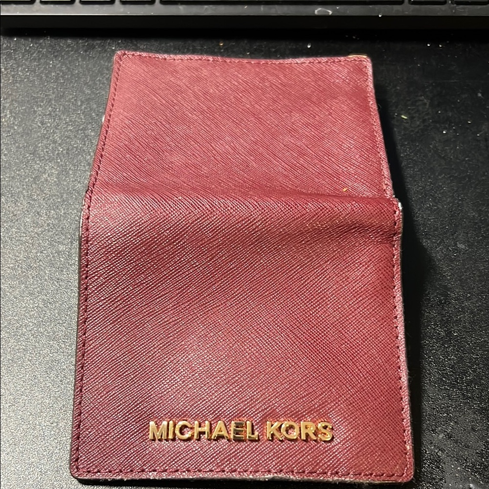 Michael Kors Red Saffiano Leather Card and Money Holder. Women